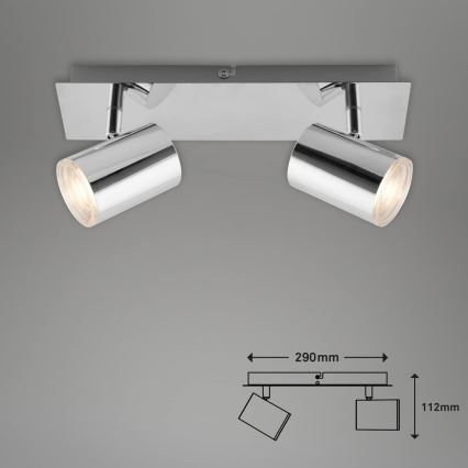 Briloner 2731-028 - Kúpeľňové bodové svietidlo BANYO 2xGU10/5W/230V IP44 lesklý chróm