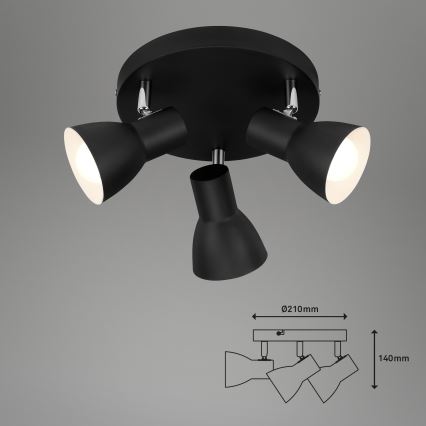 Briloner 2860-035 - Bodové svietidlo CUP 3xE14/25W/230V čierne