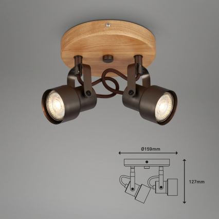 Briloner 2872-025R - LED Bodové svietidlo SPOTLIGHT 2xGU10/5W/230V hnedá