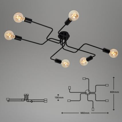 Briloner 2887-065 - Prisadený luster FARETTO 6xE27/60W/230V