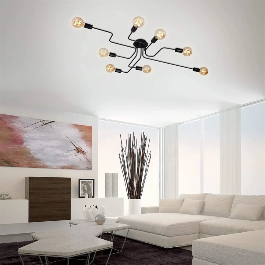 Briloner 2888-085 - Prisadený luster FARETTO 8xE27/60W/230V čierna