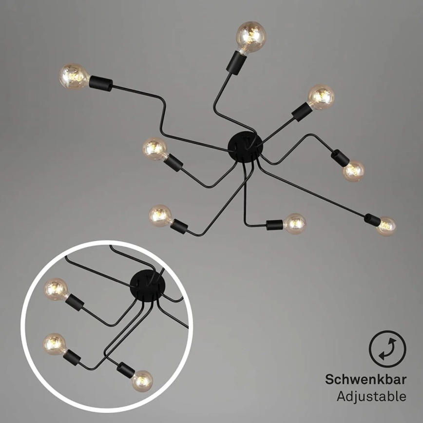Briloner 2888-085 - Prisadený luster FARETTO 8xE27/60W/230V čierna