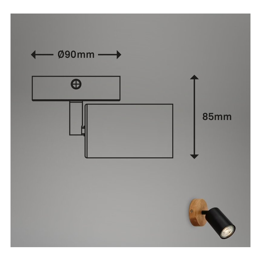 Briloner 2922-015 - Nástenné bodové svietidlo SPOT 1xGU10/9W/230V