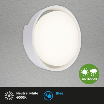 Briloner 3019-016 - LED Vonkajšie nástenné svietidlo GENUA LED/18W/230V IP44 biela