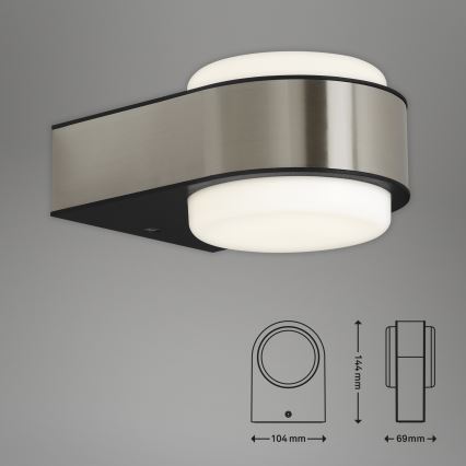 Briloner 3035-012- LED Vonkajšie nástenné svietidlo HANAU LED/6,5W/230V IP44 matný chróm