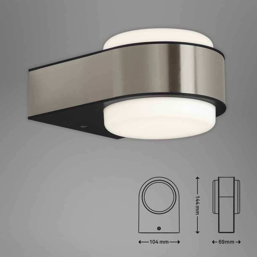Briloner 3035-012- LED Vonkajšie nástenné svietidlo HANAU LED/6,5W/230V IP44 matný chróm