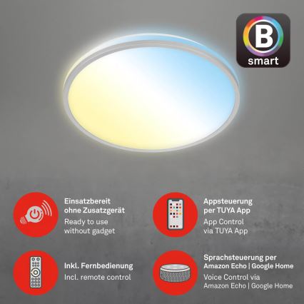 Briloner 3064-014 - LED Stmievateľné stropné svietidlo IVY LED/24W/230V Wi‑Fi Tuya pr. 33,3 cm + diaľkové ovládanie