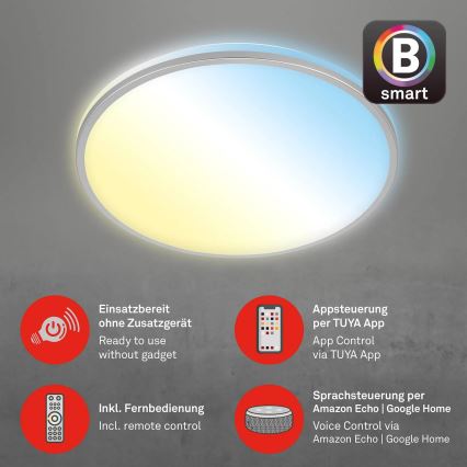 Briloner 3065-014 - LED stmievateľné stropné svietidlo IVY LED/42W/230V Wi-Fi Tuya pr. 49 cm + diaľkové ovládanie