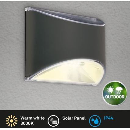 Briloner 3133015 - LED Solárne nástenné svietidlo LED/2W/3,7V IP44 3000K