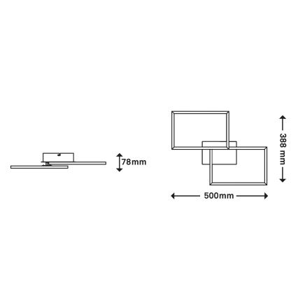 Briloner 3149-018 - LED Stmievateľný prisadený luster FRAME 2xLED/15W/230V +  diaľkové ovládanie