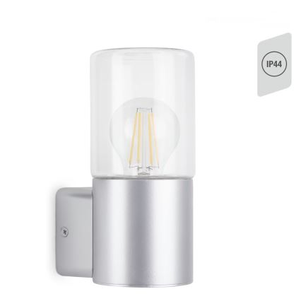 Briloner 320504TF - Vonkajšie nástenné svietidlo 1xE27/12W/230V IP44 strieborná