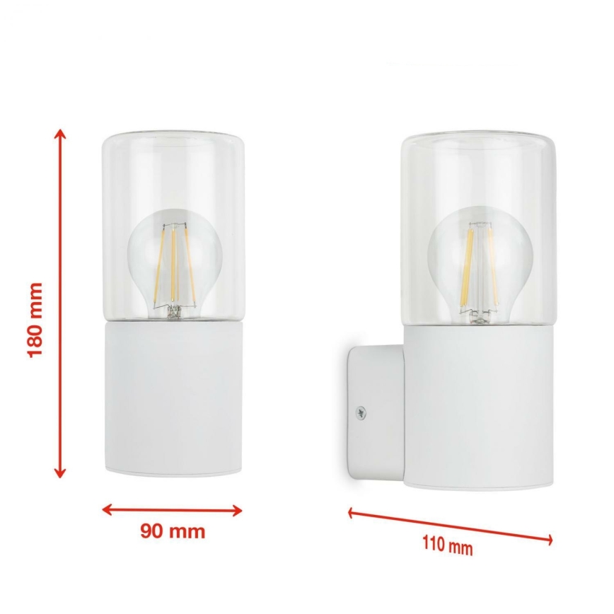 Briloner 320506TF - Vonkajšie nástenné svietidlo 1xE27/12W/230V IP44 biela