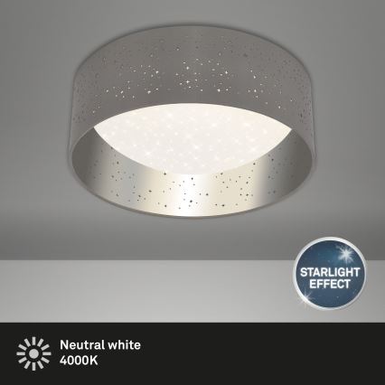 Briloner 3482014 - LED Stropné svietidlo MAILA STARRY LED/12W/230V šedá/strieborná