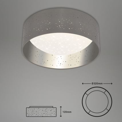 Briloner 3482014 - LED Stropné svietidlo MAILA STARRY LED/12W/230V šedá/strieborná