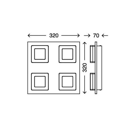 Briloner 3495-048 - LED Stropné svietidlo DUO 4xLED/3,5W