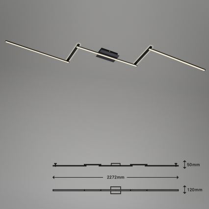 Briloner 3501-015 - LED Prisadený luster STAFF 5xLED/4,8W/230V čierna