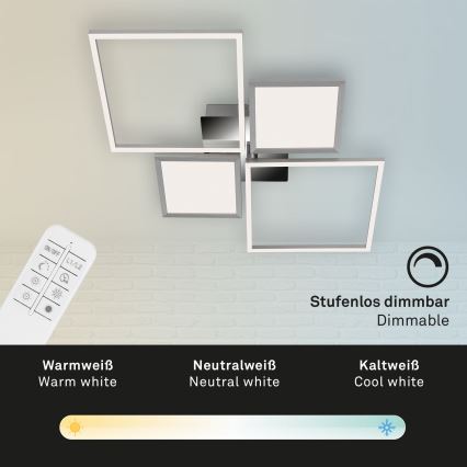 Briloner 3530-018 - LED Stmievateľný prisadený luster FRAME LED/40W/230V 3000-6500K + diaľkové ovládanie