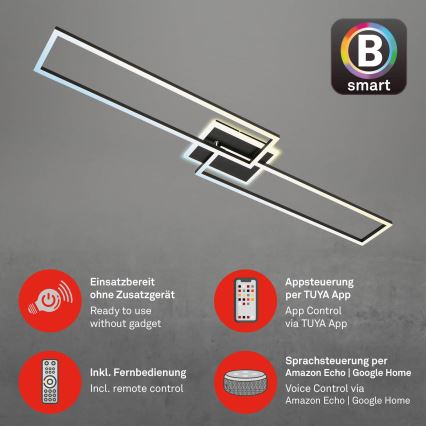 Briloner 3538-015 - LED Stmievateľný luster FRAME 2xLED/20W/230V 2700-6500K Wi-Fi Tuya + diaľkové ovládanie