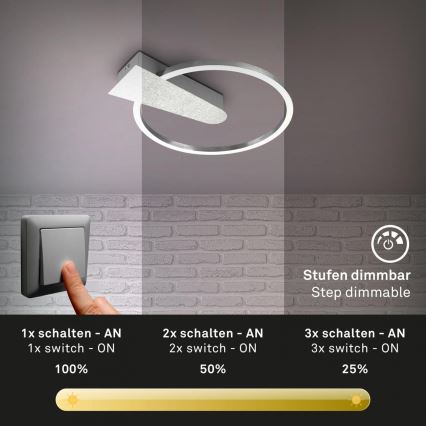 Briloner 3542-018 - LED Stmievateľné stropné svietidlo NICO LED/12W/230V matný chróm