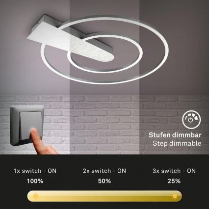 Briloner 3543-018 - LED Stmievateľné stropné svietidlo NICO LED/25W/230V matný chróm