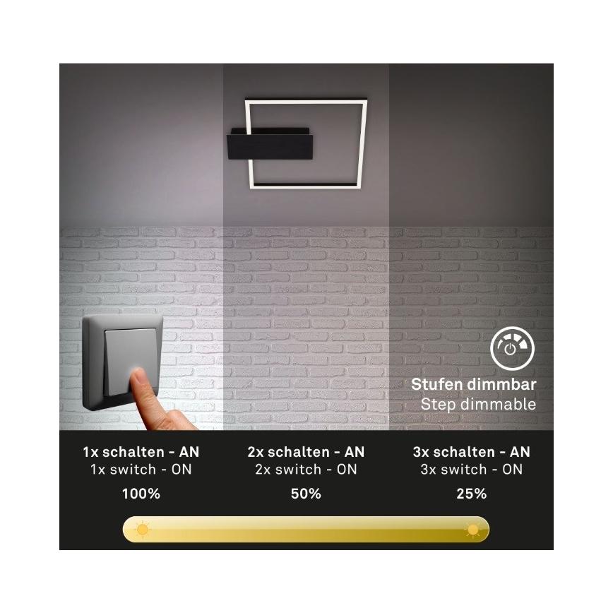 Briloner 3544-015 - LED Stmievateľné stropné svietidlo NICO LED/12W/230V čierna