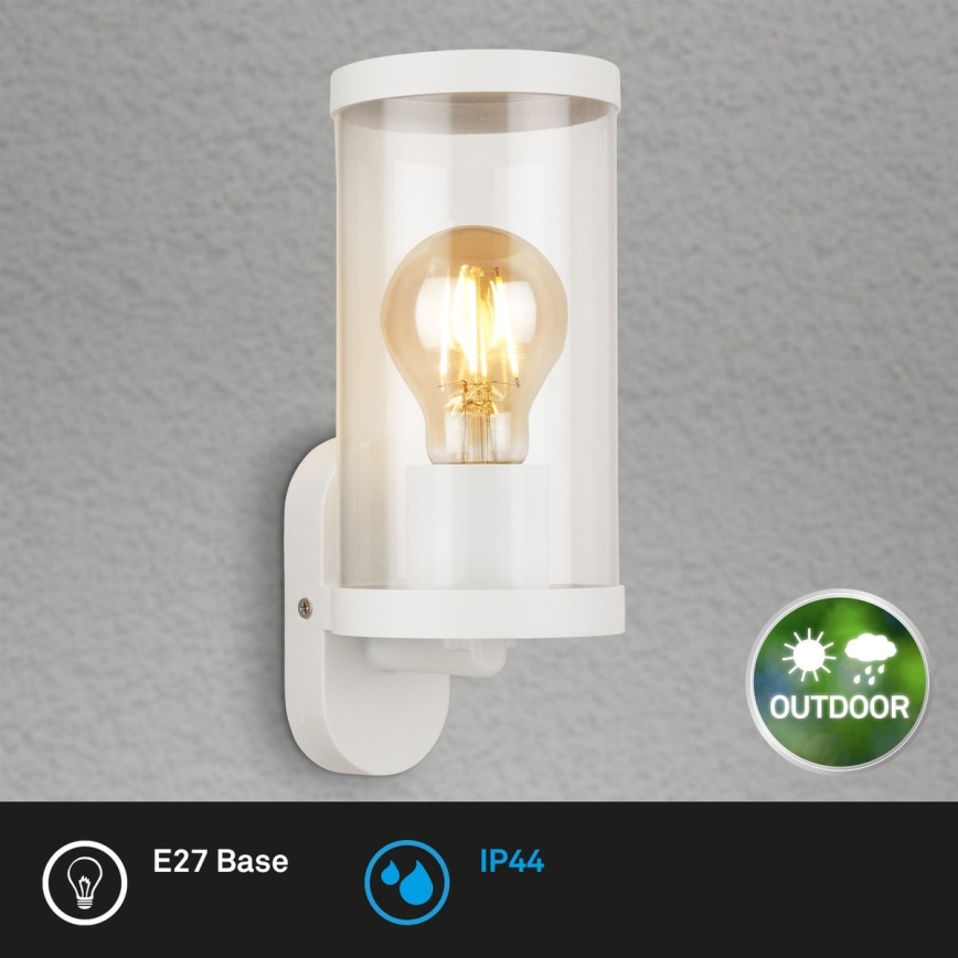Briloner 3600-016 - Vonkajšie nástenné svietidlo KAIRO 1xE27/12W/230V IP44 biela