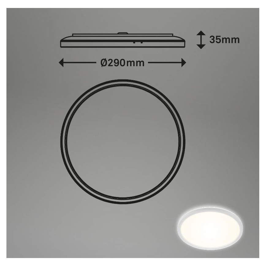 Briloner 3642-416 - LED Kúpeľňové stropné svietidlo SLIM LED/19W/230V IP44 biela