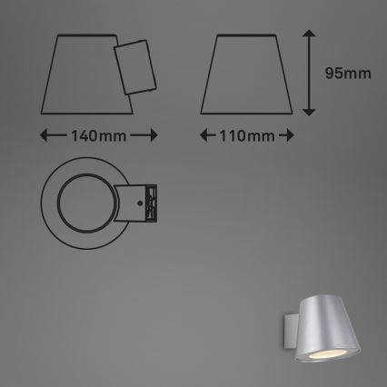 Briloner 3645-014 - LED Vonkajšie nástenné svietidlo NEAPEL 1xGU10/4,9W/230V IP44