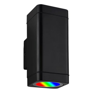 Briloner 3675-025 - LED RGBW Stmievateľné vonkajšie nástenné svietidlo 2xLED/8,5W/230V 3000-6500K Wi-Fi Tuya IP44 čierna