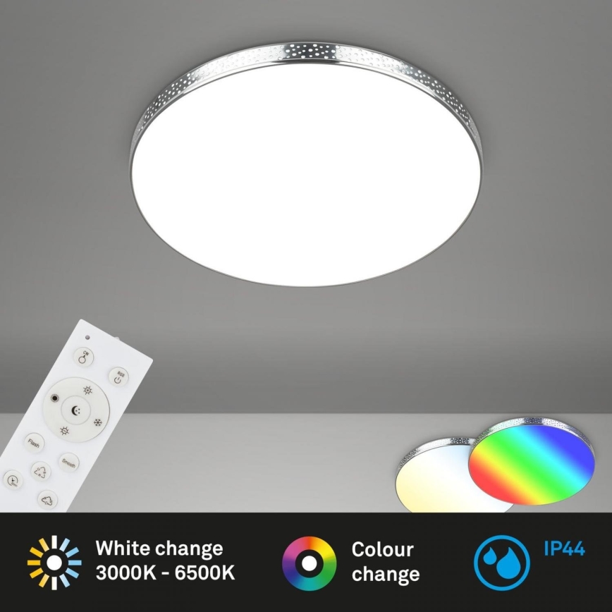 Briloner 3679-018 - LED RGB Stmievateľné kúpeľňové stropné svietidlo MAGA LED/18,5W/230V 3000-6500K pr. 35,5 cm + diaľkové ovládanie