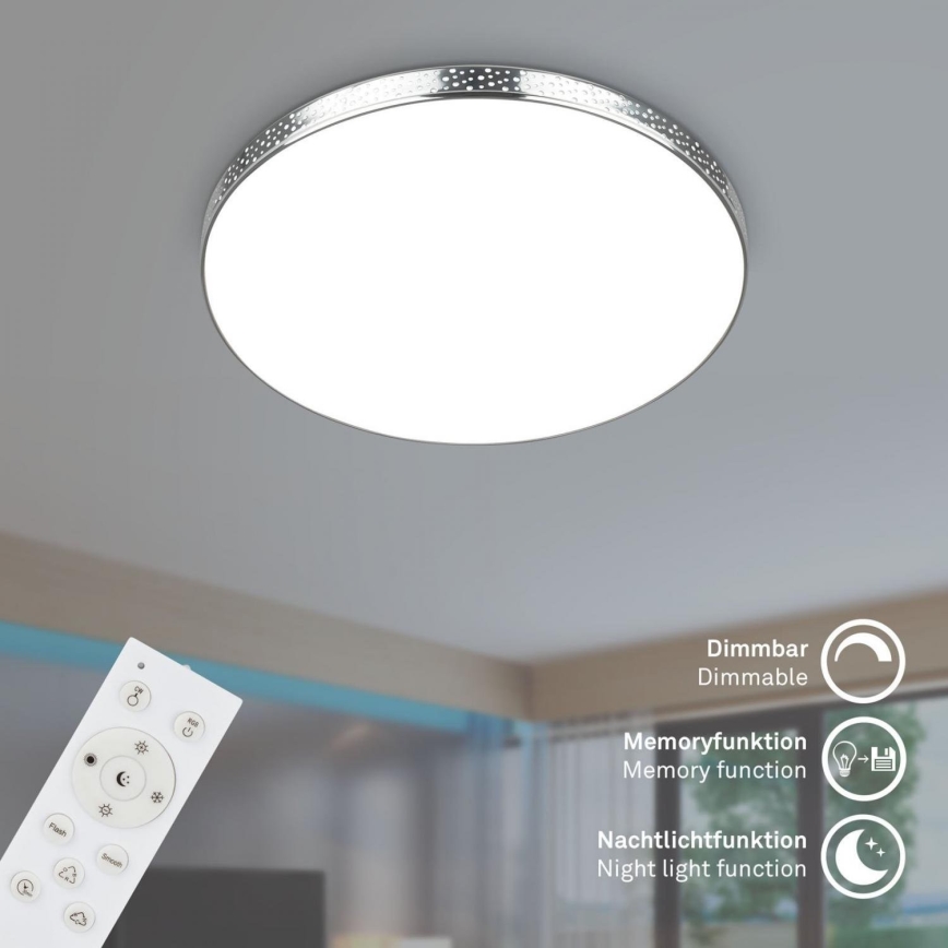 Briloner 3679-018 - LED RGB Stmievateľné kúpeľňové stropné svietidlo MAGA LED/18,5W/230V 3000-6500K pr. 35,5 cm + diaľkové ovládanie