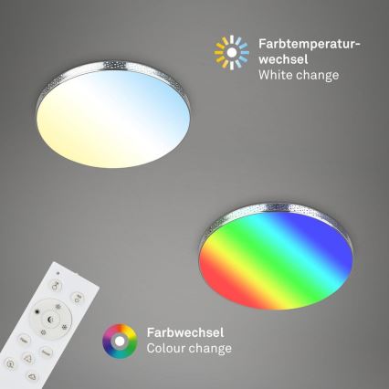 Briloner 3679-018 - LED RGB Stmievateľné kúpeľňové stropné svietidlo MAGA LED/18,5W/230V 3000-6500K pr. 35,5 cm + diaľkové ovládanie