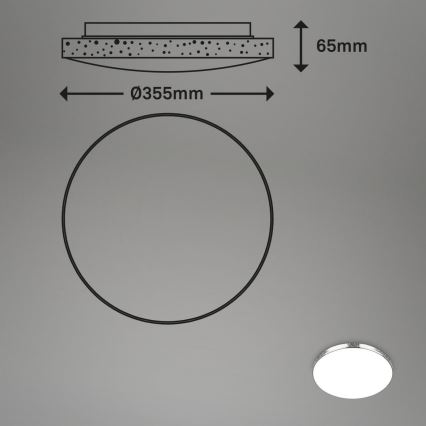 Briloner 3679-018 - LED RGB Stmievateľné kúpeľňové stropné svietidlo MAGA LED/18,5W/230V 3000-6500K pr. 35,5 cm + diaľkové ovládanie