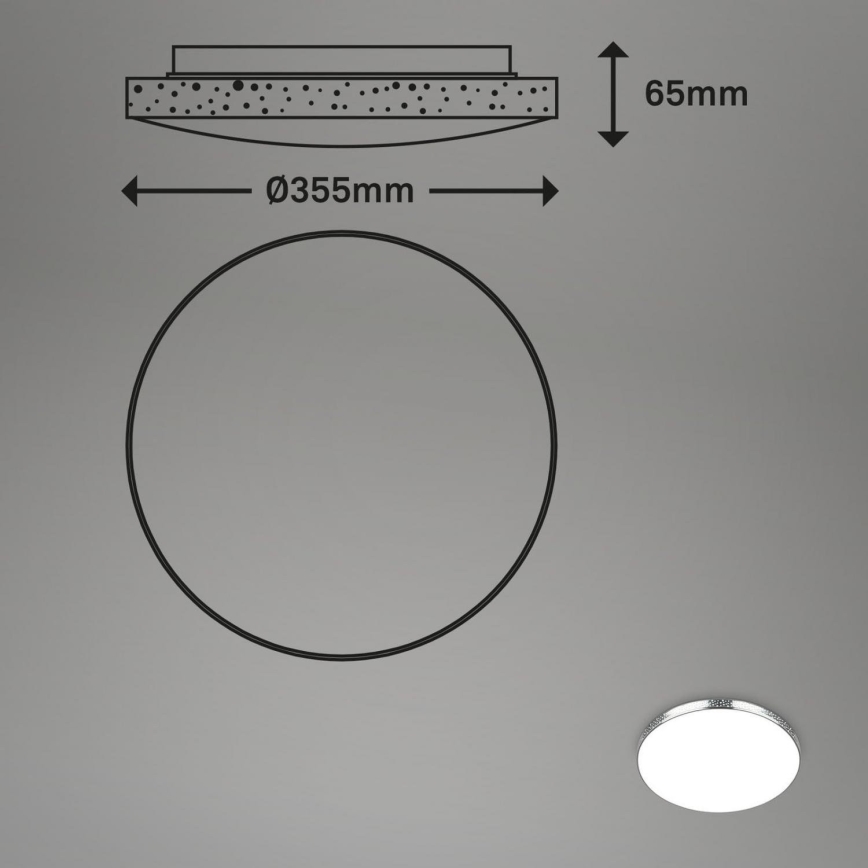 Briloner 3679-018 - LED RGB Stmievateľné kúpeľňové stropné svietidlo MAGA LED/18,5W/230V 3000-6500K pr. 35,5 cm + diaľkové ovládanie