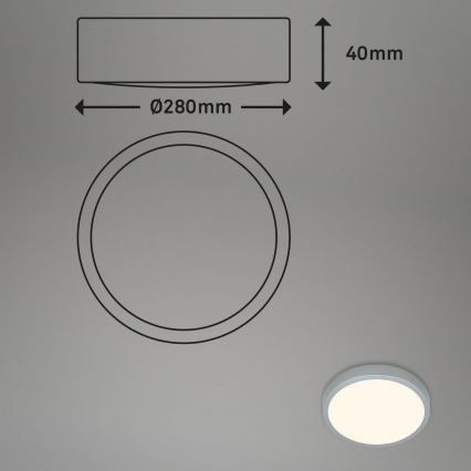 Briloner 3700-014 - LED Stropné svietidlo RUNA LED/16W/230V 3000K pr. 28 cm strieborná