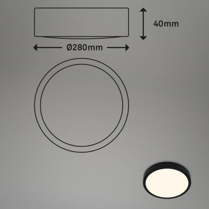 Briloner 3700-015 - LED Stropné svietidlo RUNA LED/16W/230V 3000K pr. 28 cm čierna