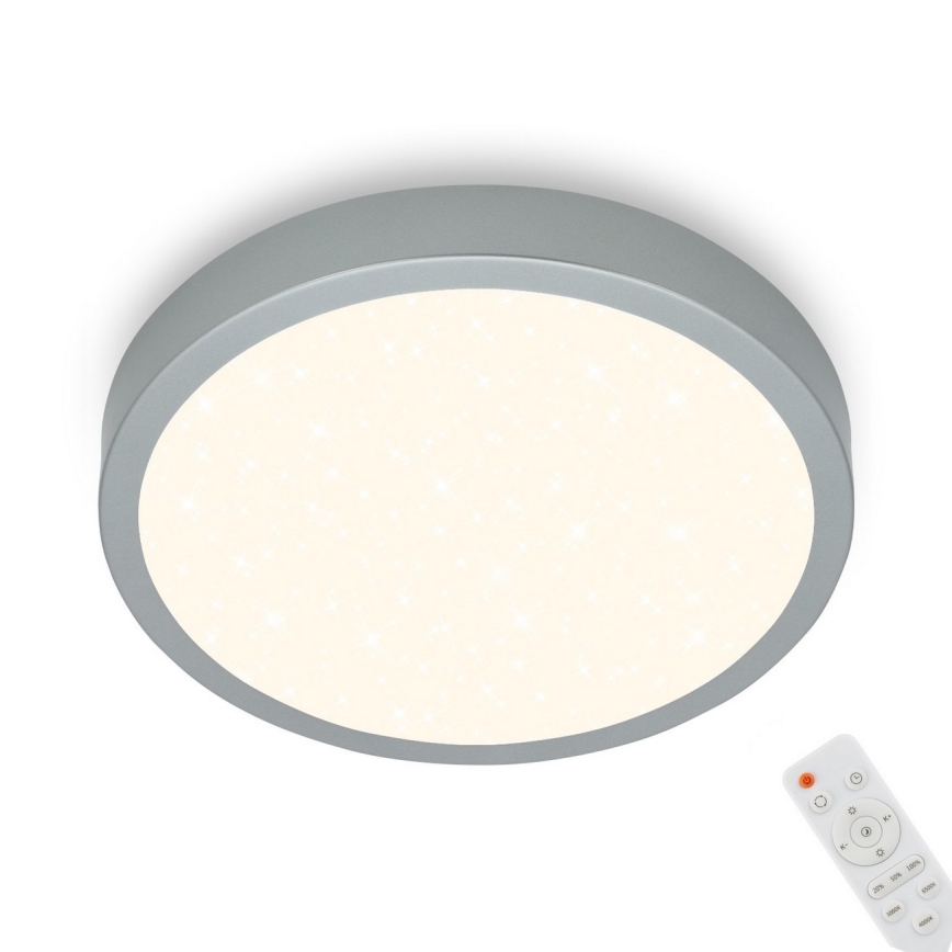 Briloner 3701-014 - LED Stmievateľné stropné svietidlo RUNA LED/18W/230V 2700-6500K strieborná + diaľkové ovládanie