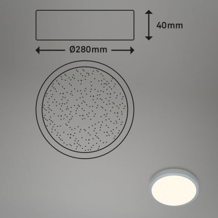 Briloner 3701-014 - LED Stmievateľné stropné svietidlo RUNA LED/18W/230V 2700-6500K strieborná + diaľkové ovládanie