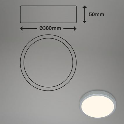 Briloner 3703-014 - LED Stropné svietidlo RUNA LED/24W/230V 3000K pr. 38 cm strieborná