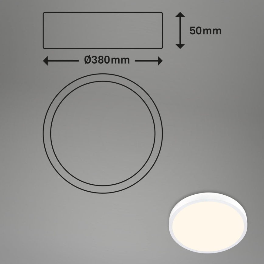 Briloner 3703-016 - LED Stropné svietidlo RUNA LED/24W/230V 3000K pr. 38 cm biela