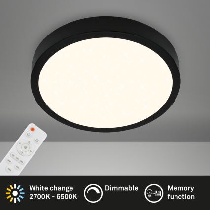 Briloner 3704-015 - LED Stmievateľné stropné svietidlo RUNA LED/22W/230V 2700-6500K čierna + diaľkové ovládanie