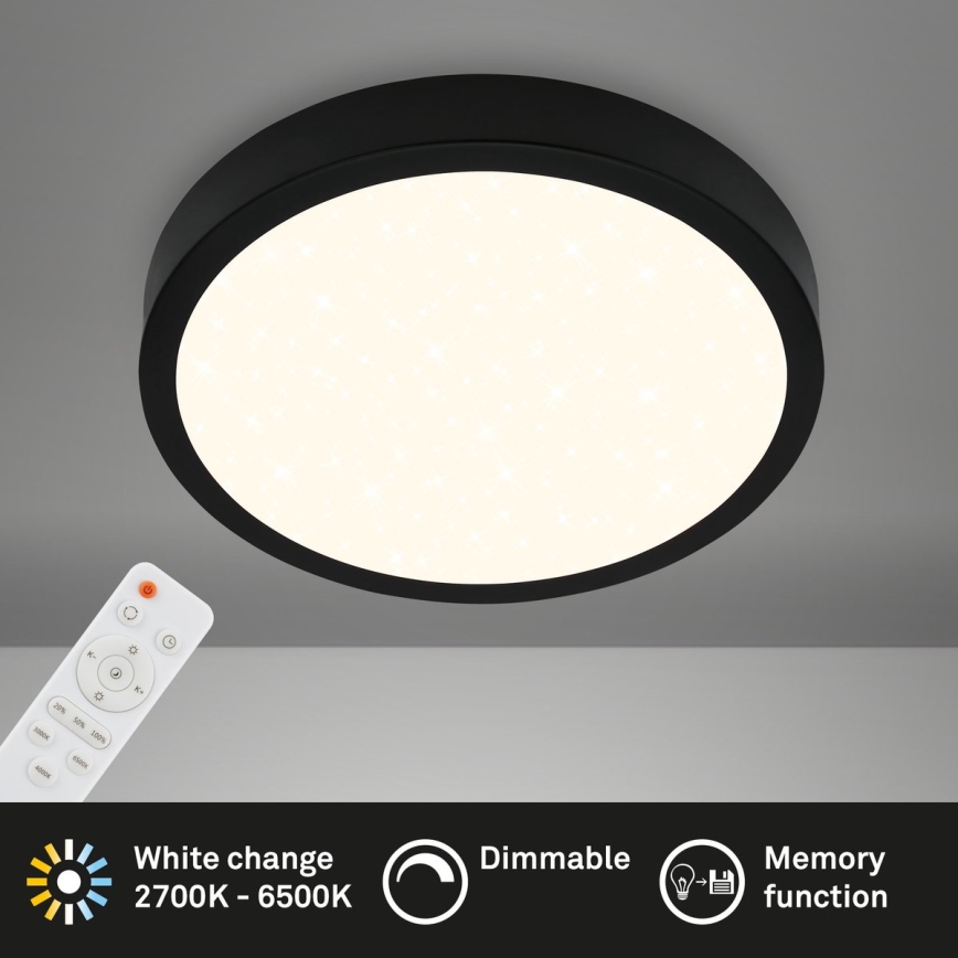 Briloner 3704-015 - LED Stmievateľné stropné svietidlo RUNA LED/22W/230V 2700-6500K čierna + diaľkové ovládanie