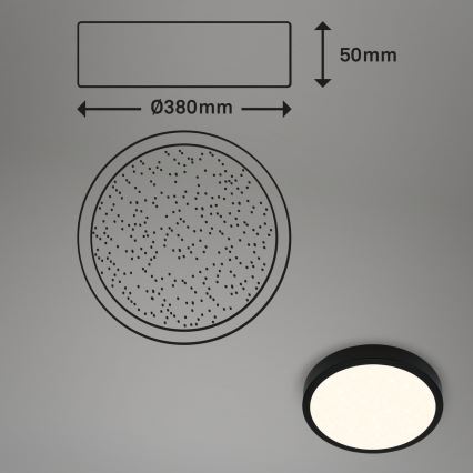 Briloner 3704-015 - LED Stmievateľné stropné svietidlo RUNA LED/22W/230V 2700-6500K čierna + diaľkové ovládanie