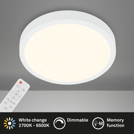 Briloner 3704-016 - LED Stmievateľné stropné svietidlo RUNA LED/22W/230V 2700-6500K biela + diaľkové ovládanie