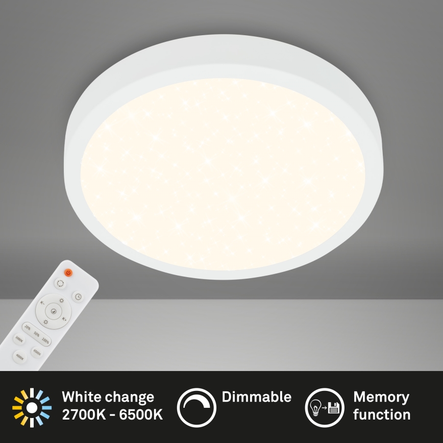 Briloner 3704-016 - LED Stmievateľné stropné svietidlo RUNA LED/22W/230V 2700-6500K biela + diaľkové ovládanie