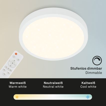 Briloner 3704-016 - LED Stmievateľné stropné svietidlo RUNA LED/22W/230V 2700-6500K biela + diaľkové ovládanie