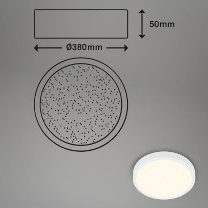 Briloner 3704-016 - LED Stmievateľné stropné svietidlo RUNA LED/22W/230V 2700-6500K biela + diaľkové ovládanie