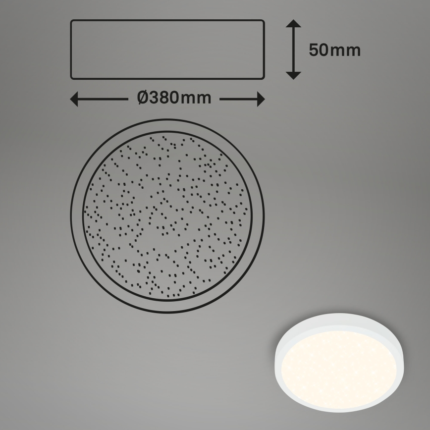 Briloner 3704-016 - LED Stmievateľné stropné svietidlo RUNA LED/22W/230V 2700-6500K biela + diaľkové ovládanie
