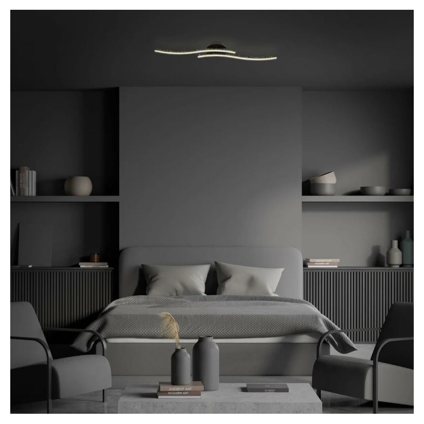 Briloner 3718-025 - LED Prisadený luster REY 2xLED/6W/230V čierna