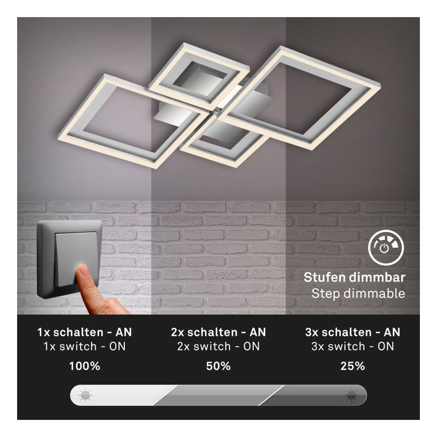 Briloner 3727-019 - LED Stmievateľné stropné svietidlo FRAME LED/38W/230V
